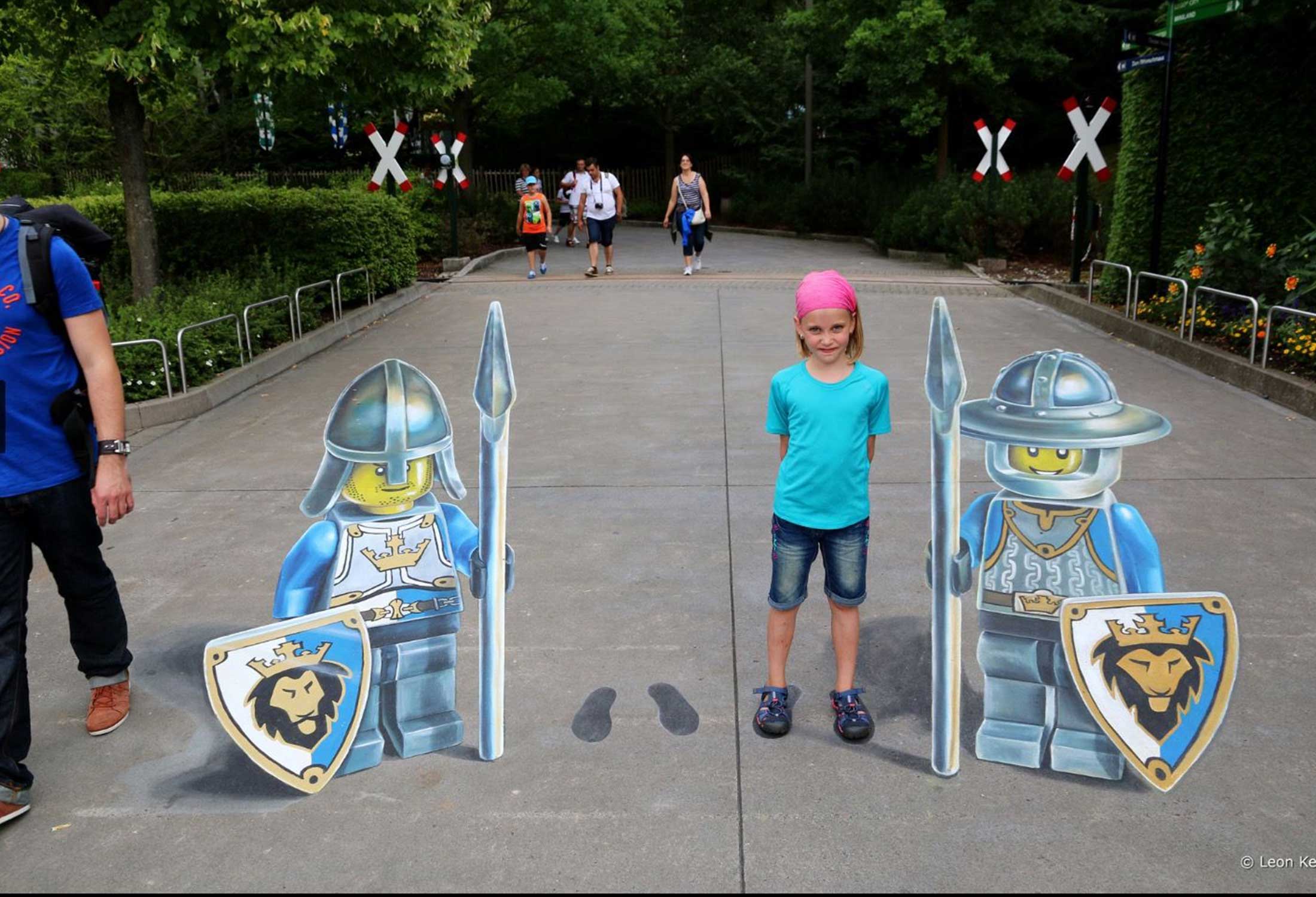 Enchanting 3D art in public places by Leon Keer featuring Lego characters