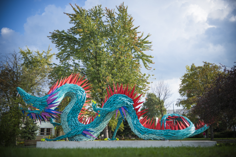 Gabor Szoke Chinese Dragon Public Animal Sculpture