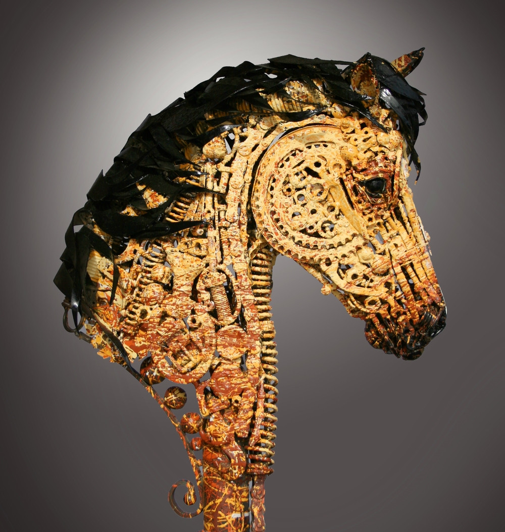 Steampunk Metal Sculpture Horse Jackson Lopez