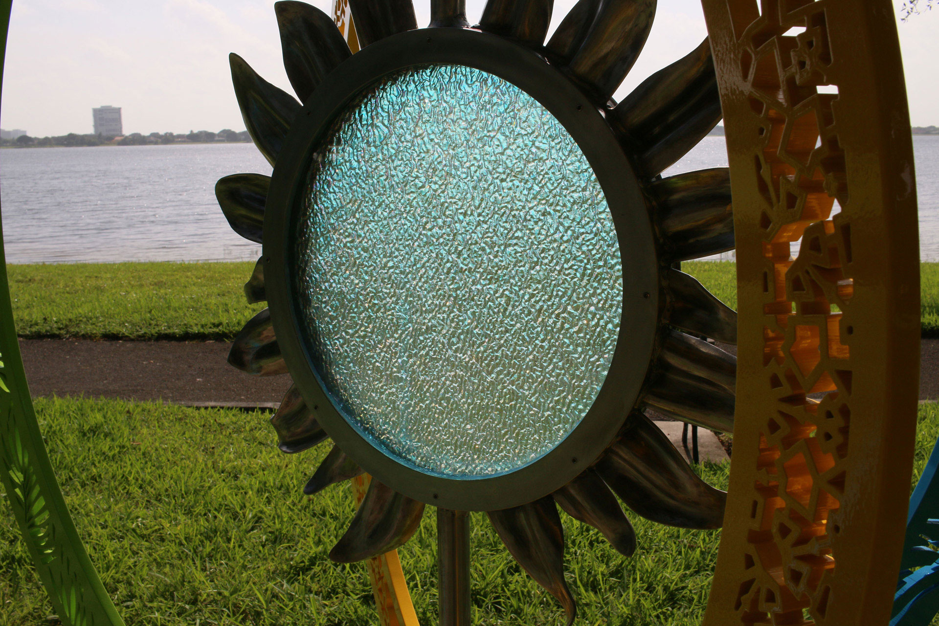Florida Sunset Sculpture Texturized Glass