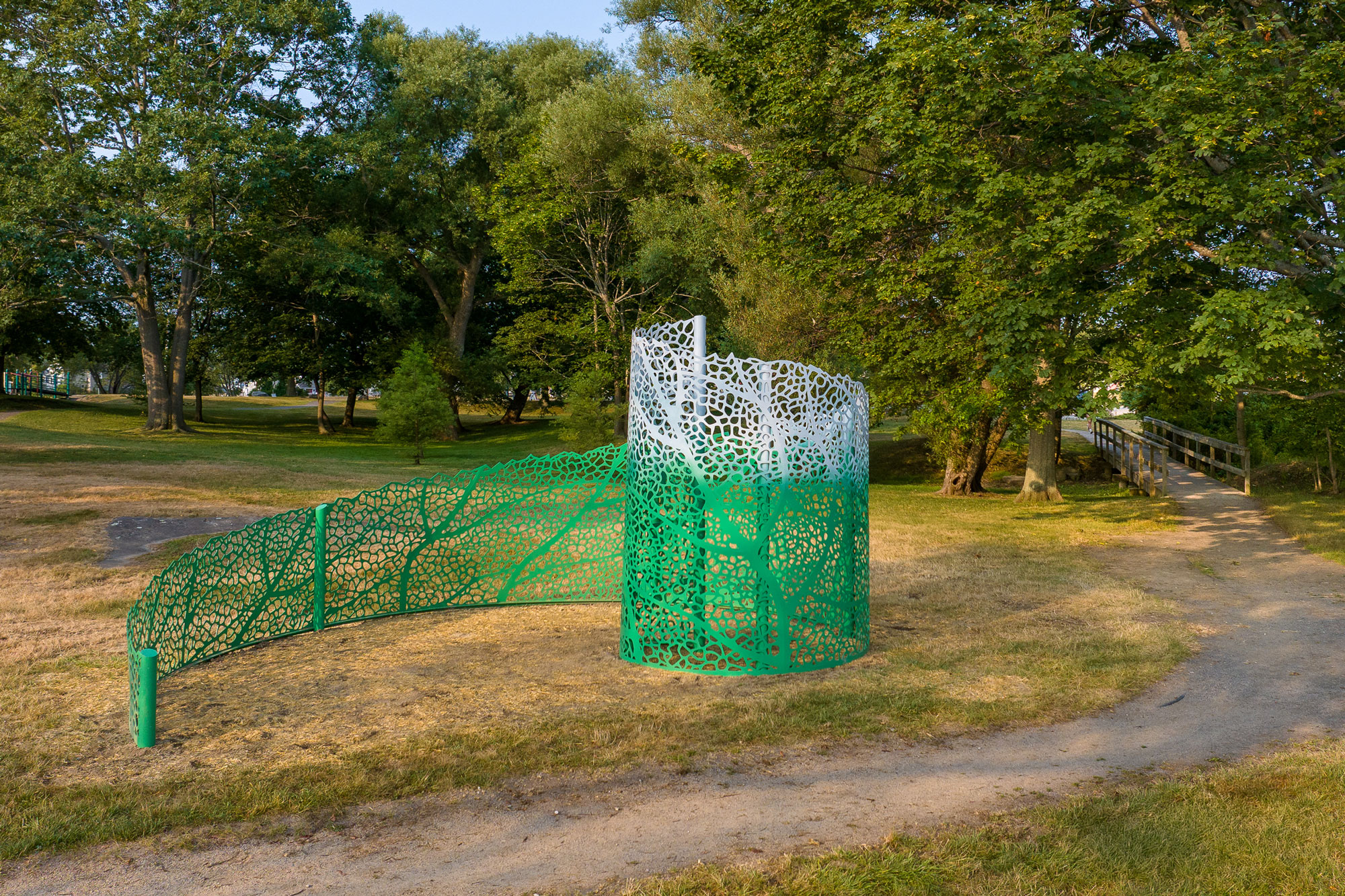 This site-specific landmark invites the Portsmouth community to explore the organic harmony of the Fibonacci sequence, forever woven into the fabric of the environment. © Photo by David Murray - All rights reserved